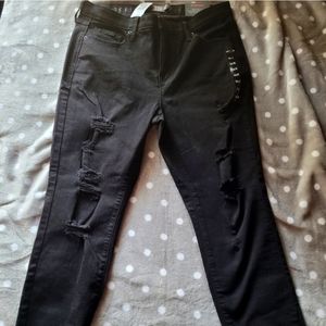 Sky-high skinny jeans